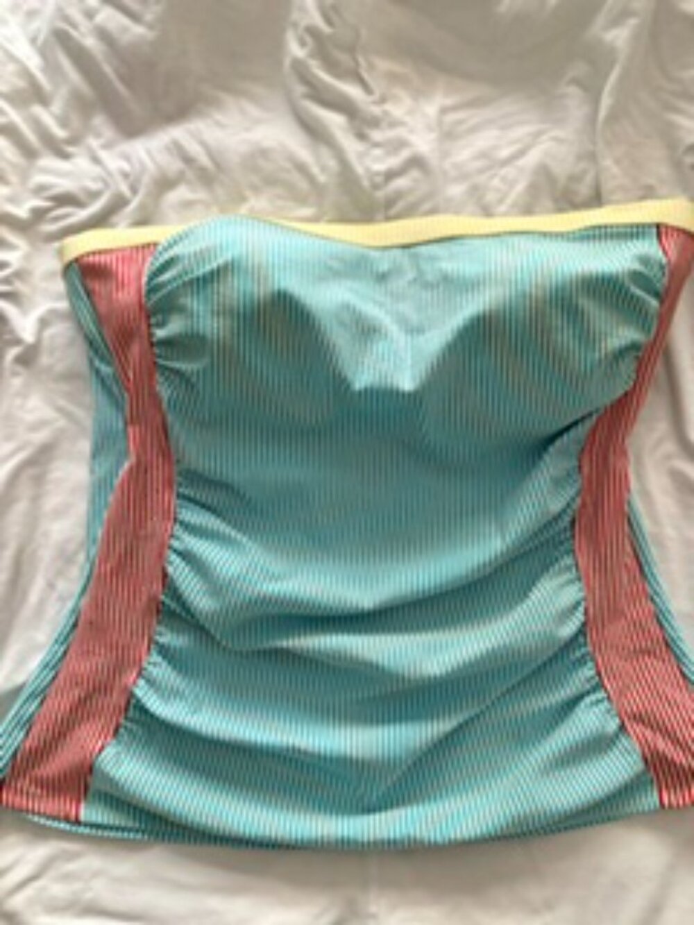 Land's End 2 pc Bandeau Tankini + midrise bottoms sz 14